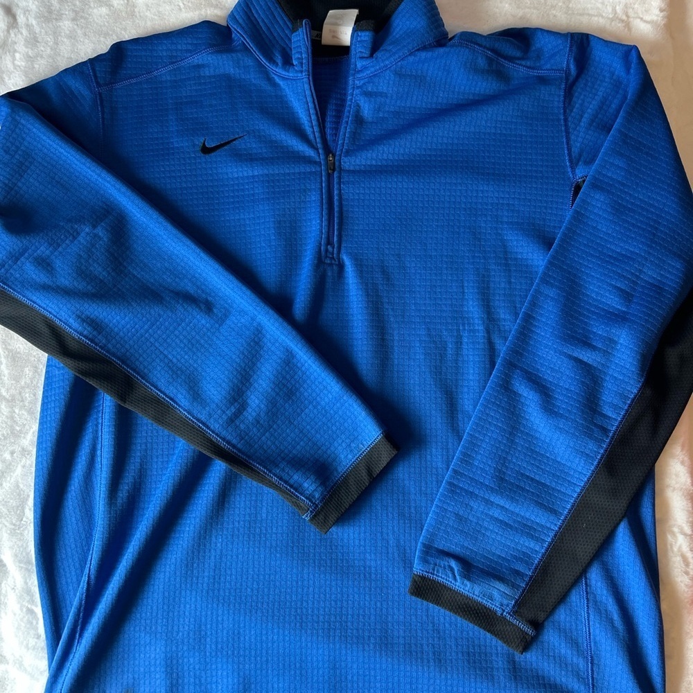 Nike Dri Fit Men’s XL Blue Quarter Zip Pullover Athletic Golf Jacket